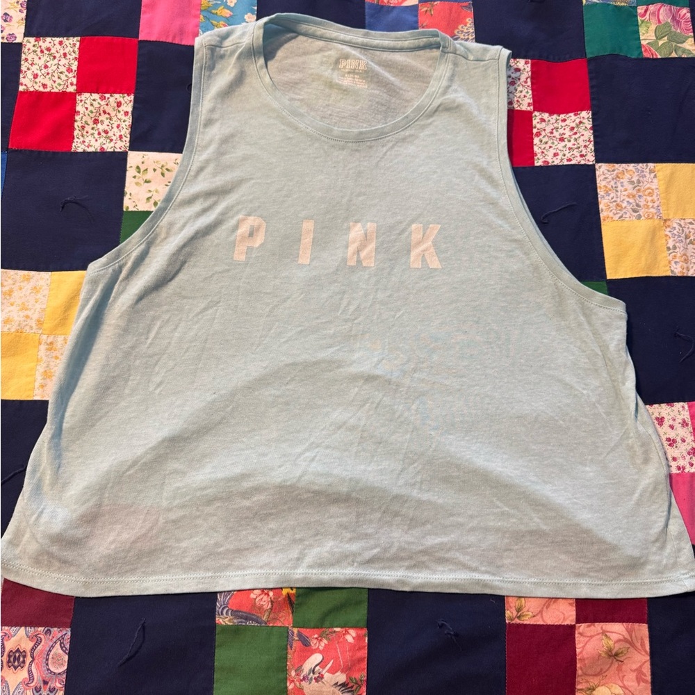 PINK Victoria's Secret Light Blue Tank Top Crop